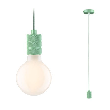 Penduluri - Pendul Neordic Tilla max1x60W E27,  verde deschis, 230V, textil/metal
