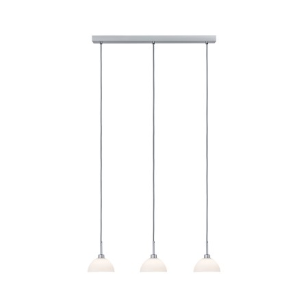 Pendul Parana cu trei fire textile gri, max.3x40W GU10 alb/crom mat 230V sticlă/metal [1]