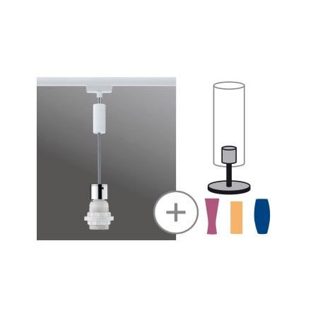 Penduluri - Pendul Urail 2Easy Basic max 1x20W E27 alb/crom 230V metal/plastic
