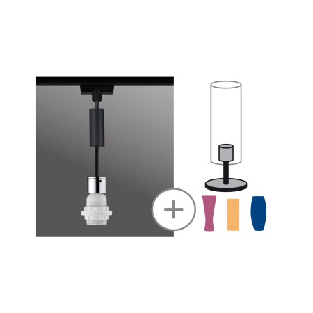 Penduluri - Pendul URail 2Easy Basic max 20W E27 negru mat/crom 230V metal/plastic