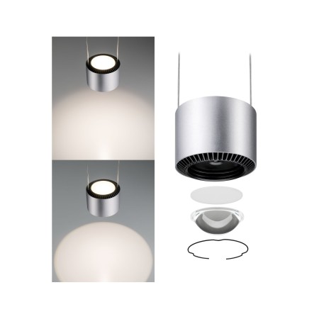 Pendul URail Aldan 1x13W crom mat/negru 230V metal/plastic, flux luminos variabil [1]