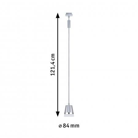 Pendul URail Cone, max 1x10W, GU10, crom mat, 230V [3]