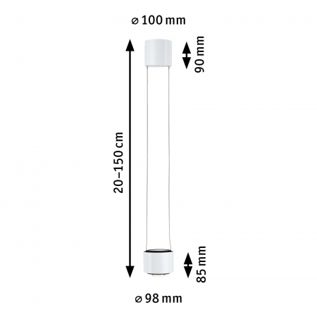 Pendul URail LED Aldan, 850lm / 460lm, 8,5W, 3000K, 230V, alb Signal, flux luminos variabil [7]
