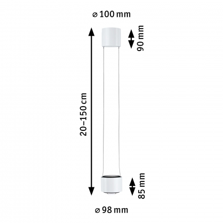 Pendul URail LED Aldan, 930lm / 530lm, 8,5W, 4000K, 230V, alb Signal, flux luminos variabil [7]