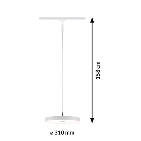 Pendul URail LED Hildor, 850lm, 15W, 3000K, 230V, alb, cu flux luminos variabil [5]
