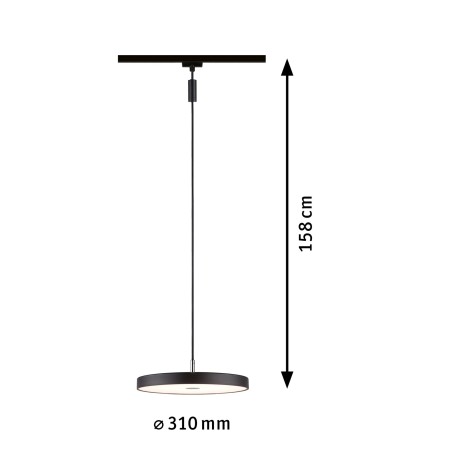 Pendul URail LED Hildor, 850lm, 15W, 3000K, 230V, negru mat, cu flux luminos variabil [5]