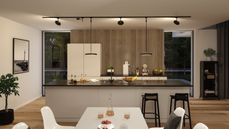 Pendul URail LED Hildor, 850lm, 15W, 4000K, 230V, negru mat, cu flux luminos variabil [3]