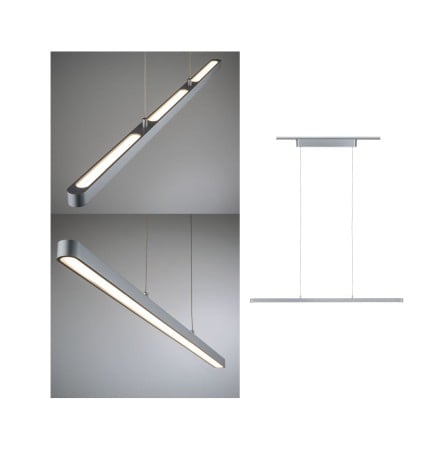 Penduluri - Pendul URail Lento 1x42W crom mat 230V, metal, cu flux luminos variabil