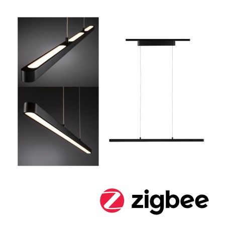 Penduluri - Pendul URail ZB Lento 42W, negru, cu temperatură de culoare variabilă