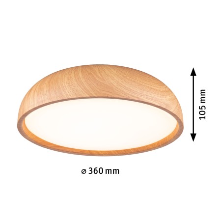 Iluminat de baie - Plafonieră baie Oka LED, IP44, White Switch, 950lm, 230V, 24W, asect lemn