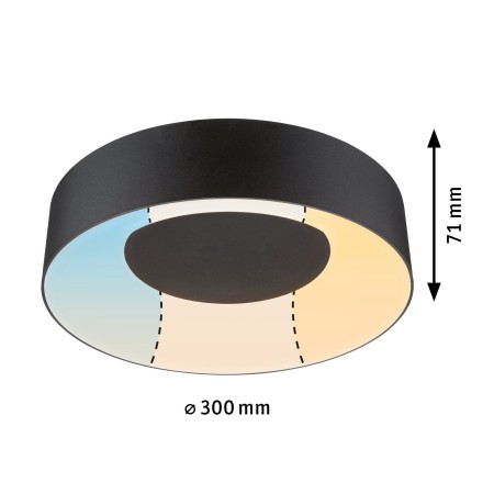 Plafonieră Casca LED, IP44, White Switch, 1500lm, 230V, 16W, negru mat [1]