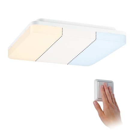 Panouri LED - Plafonieră Cela IP44 LED Panel 15,5W WhiteSwitch 280x280mm alb, plastic, cu temperatură de culoare variabilă