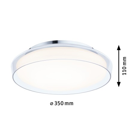 Plafonieră de baie Luena LED, IP44, 3000K, 860lm, 230V, 16,5W, sticlă-crom [9]