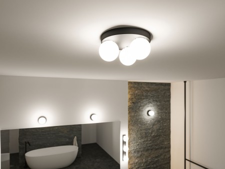 Plafonieră Gove, IP44, G9, 230V, max. 3x20W, negru mat, satin [5]