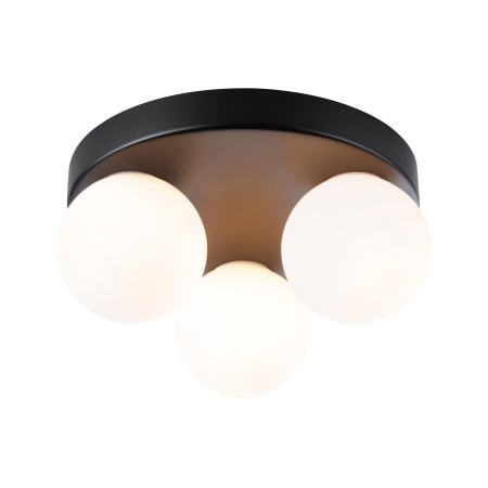Iluminat de baie - Plafonieră Gove, IP44, G9, 230V, max. 3x20W, negru mat, satin