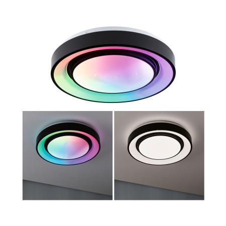 Aplicat - Plafonieră LED Rainbow RGBW 2650lm 230V 22W, alb-negru