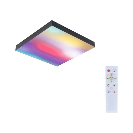 Aplicat - Plafonieră LED Velora Rainbow, pătrată 295x295mm RGBW, neagră