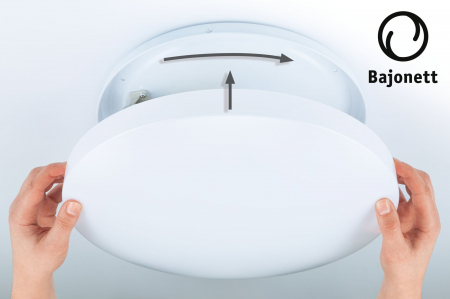 Plafonieră de baie sau exterior Axin, IP44, E27, 230V, max. 2x18W, flux luminos variabil, alb [2]