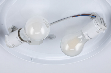 Plafonieră de baie sau exterior Axin, IP44, E27, 230V, max. 2x18W, flux luminos variabil, alb [5]