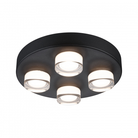 Familia Kame - Plafonieră Kame, IP44, 3000K, 2000lm, 230V, 4x4,2W, negru Signal