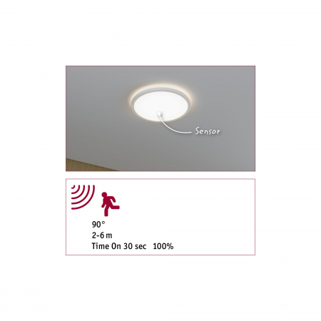 Plafonieră LED Atria Shine Backlight, IP44, rotundă, 293mm,  16W, 1600lm, 4000K, alb, cu senzor de mișcare [4]