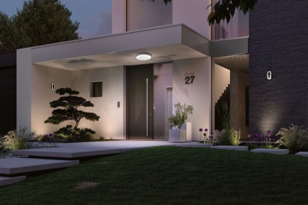 Plafonieră LED de exterior Circula Dusk cu senzori crepuscular și de mișcare 14W, bej, IP44 [2]