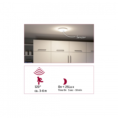 Plafonieră LED Leonis, IP44, 3000-5700K, 1750lm, 230V, 16,5W, alb, cu senzor de mișcare [9]
