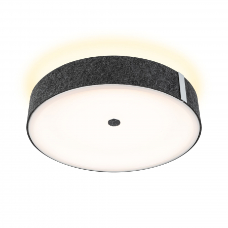 Iluminat fonoabsorbant - Plafonieră LED Malika, 2700K, 2300lm, 230V, 29W, antracit, cu flux luminos variabil în 3 pași