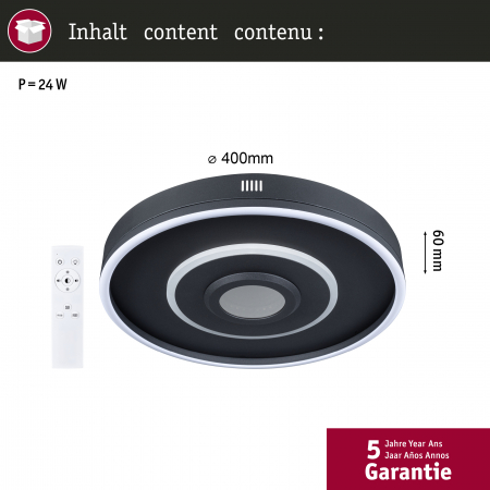 Plafonieră LED Spaceglow, RGB, 230V, 22W, negru mat [6]