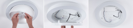 Plafonieră LED Volea, IP44, 3000K, 470lm/1650lm, 230V, 3,5/1x13W, flux luminos variabil, negru-auriu [6]