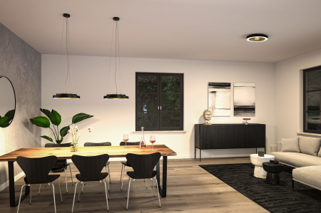 Plafonieră LED Volea, IP44, 3000K, 500lm/2400lm, 230V, 4/1x18,5W, flux luminos variabil, negru-auriu [6]