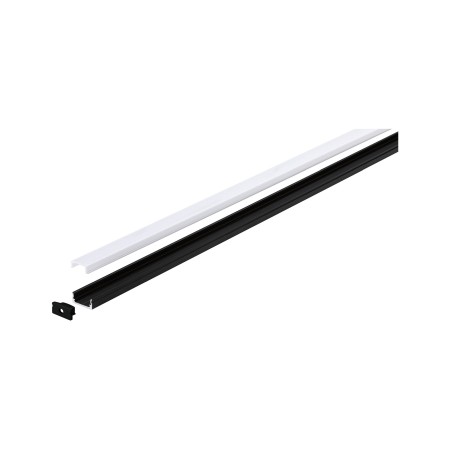 Profil Base pentru bandă LED, 2m, negru, cu difuzor alb [7]