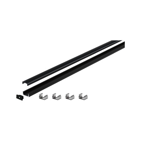 Profil Base pentru bandă LED, difuzor negru, 2m, negru [7]
