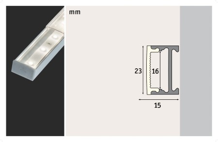 Profil pentru bandă LED Square 2m aluminiu/satin [1]