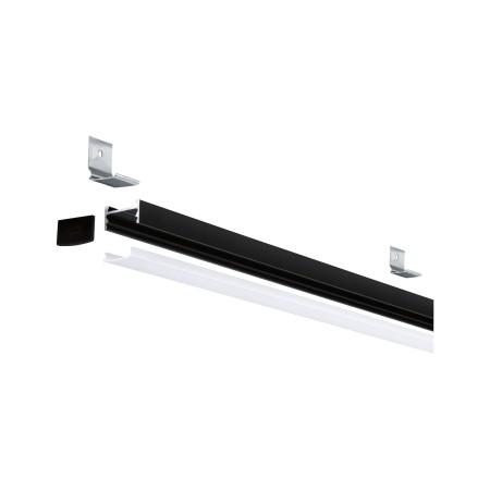 Profil Square pentru bandă LED, 1m, negru, cu difuzor alb [2]