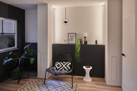 Profil Square pentru bandă LED, 1m, negru, cu difuzor alb [7]