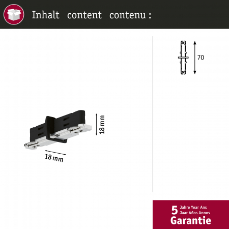 Separator de curent URail 70x18mm, negru mat [2]