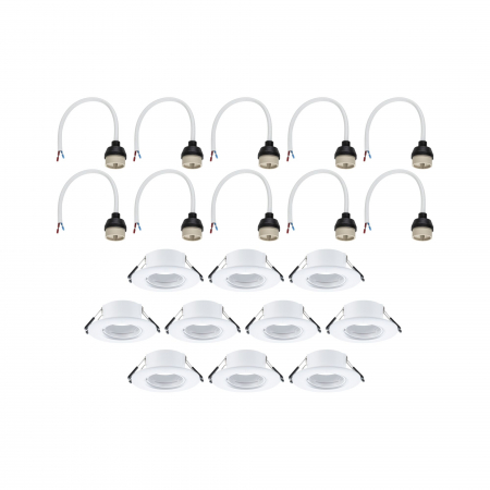 Set 10 spoturi incastrabile, fixe, rotunde, GU10, max. 10x10W, 230V, alb [4]