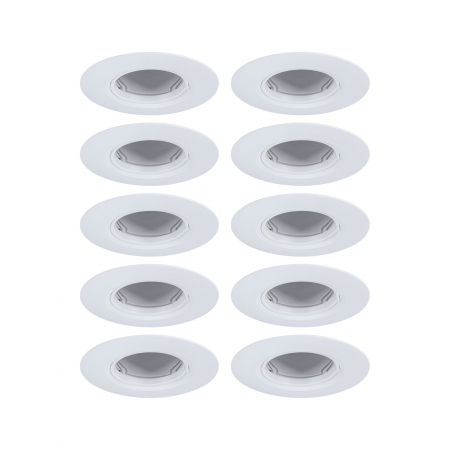Spoturi incastrabile - Set 10 spoturi incastrabile, fixe, rotunde, GU10, max. 10x10W, 230V, alb