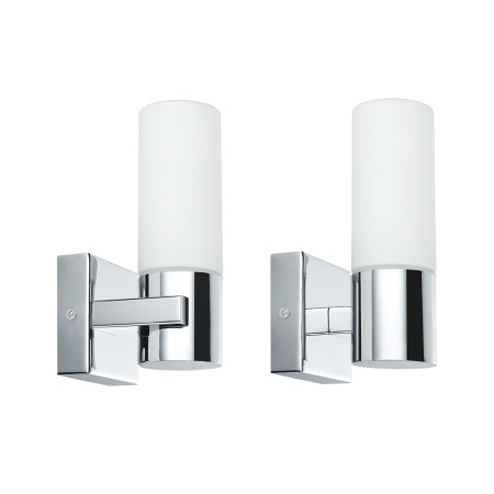 Iluminat de baie - Set 2 aplice de baie Gemini IP44 max.20W E14 crom/satin 230V metal/sticlă