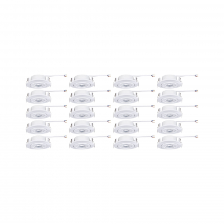 Set 20 spoturi încastrabile LED, orientabile, 70°,  20x4,8W, 20x450lm, 230V, 3000K, alb mat [3]