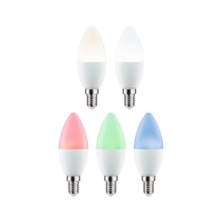 Set 3 becuri LED lumânare, 230V, Standard Smart Home Zigbee 3.0, E14, 3x470lm, 3x5W, RGBW+, flux luminos variabil, mat [3]