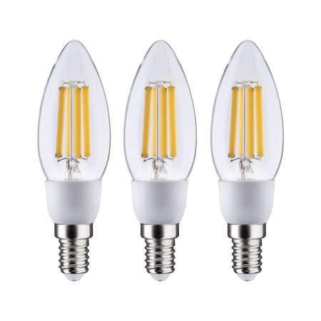 Set 3 becuri LED lumînare, cu filament, Eco-Line, 230V, E14, 3x525lm, 3x2,5W, 3000K, clar [1]