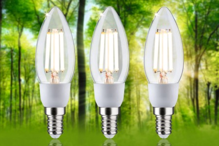 Set 3 becuri LED lumînare, cu filament, Eco-Line, 230V, E14, 3x525lm, 3x2,5W, 3000K, clar [2]