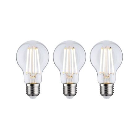 Becuri LED - Set 3 becuri LED pară, cu filament, Eco-Line, 230V, E27, 3x840lm, 3x4W, 3000K, clar