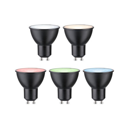 Set 3 becuri LED reflector, 230V, Standard Smart Home Zigbee 3.0, GU10, 3x350lm, 3x4,8W, RGBW+, flux luminos variabil, negru mat [3]