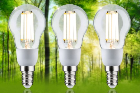 Set 3 becuri miniglob LED, cu filament, Eco-Line, 230V, E14, 100mm, 3x525lm, 3x2,5W, 3000K, clar [2]