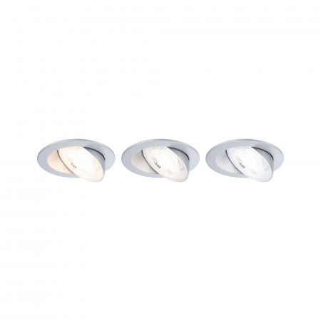 Set 3 spoturi încastrabile Aumus LED, rotunde, 105mm, 90°, 3x5W, 3x700lm, 230V, flux luminos variabil în 3 pași, temperatură de culoare variabilă 2700 - 6500K, crom mat [3]
