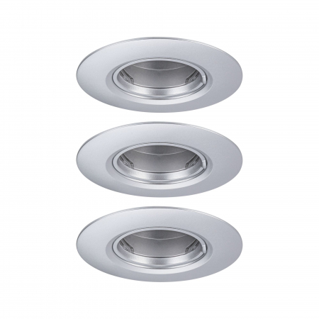 Spoturi incastrabile - Set 3 spoturi încastrabile, fixe, rotunde, 90mm, GU10, max. 3x10W, 230V, crom mat