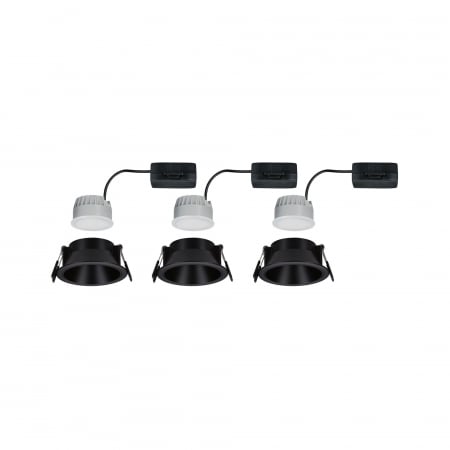 Set 3 spoturi încastrabile LED Cole, IP44, rotunde, Coin 3x6W, 3x470lm, 230V, 2700K, negru, flux luminos variabil în 3 pași [5]